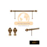 RUSTIKCIM Alüminyum Antik Rustik Perde Askısı Fon Perde Askısı 100 Cm Krs-7