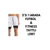 RUTBİL SPORTS 2'Sİ 1 ARADA FUTBOLCU-GYM-FİTNESS-ANTRENMAN-KOŞU KISA TAYTLI ŞORT- TAYTLI ŞORT BİRLEŞİK 2'Sİ 1 ARADA
