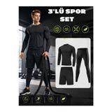 RUTBİL SPORTS 3'LÜ SET BODY + UZUN PRO TAYT ŞORT-SPOR -FİTNESS-GYM-KOŞU-FUTBOL-ANTRENMAN ALT ÜST 3^LÜ SET