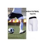 RUTBİL SPORTS Beyaz Futbolcu Kısa Taytı-Kısa Spor Taytı-Kısa Koşu Taytı-Erkek Beyaz Fitness Kısa Tayt
