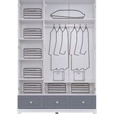 Ruum Store Country West 6 Kapaklı 2 Çekmeceli Aynalı Mdf Beyaz Gardırop