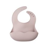 RUVERA Silikon Mama Önlüğü LFGB Sertifikalı Su Geçirmez Ayarlanabilir Geniş Cepli | Blush Pink