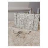 RUXENE İNCA İNCİ İŞLEME DETAY DİKDÖRTGEN ZİNCİR ASKI DETAYLI CLUTCH GELİN DAVET ÇANTASI