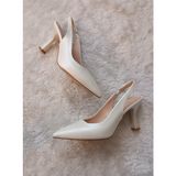 Ruxene Morly Sivri Kapalı Burun Kadeh Topuklu Stiletto 8,5cm Gelin Ayakkabısı - Sedef