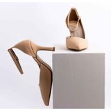 Ruxene Vita Kapalı Sivri Burun 9cm Ince Topuk Bantlı Stiletto - Topuklu Ayakkabı - Kahve - Açık Kahve