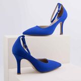 Ruxene Vita Kapalı Sivri Burun 9cm Ince Topuk Bantlı Stiletto - Topuklu Ayakkabı - Lacivert