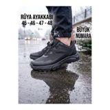 Rüya Ayakkabı Büyük Numara 45-46-47-48 Erkek Mekanizmalı Bağcık Trekking & Outdoor Spor Ayakkabı Siyah