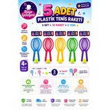 Rüya Gezegeni 5 Takım Oyuncak Plastik Tenis Raketi Karne Hediyesi Doğum Günü Hediyelik 16 cm Mini Boy (5 Set)