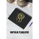 Rüya Kapanı Siyah Ahşap Plan Defteri - Tarihsiz Defter - Haftalık Planlayıcı - A5
