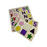 Rüya Keçe Kaplı Puzzle Seti, Ahşap Bul-Tak Yapboz Set, Eğitici Bulmaca, Harf/Rakam/Şekil Öğrenimi