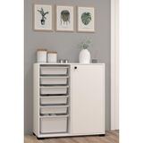 Rüya No.4 Modern Kullanışlı Beyaz Geniş Kapaklı Çok Amaçlı Sepetli Dolap