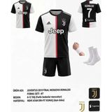 Rüya Vadisi Ronaldo JUVENTUS.2019 Sezon Siyah-Beyaz Çocuk Forması 4 Parça - 12 - 13 Yaş - Çok Renkli