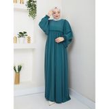 Rüyam Moda Butik Elbise Balon Kol - Su Yeşili - 1