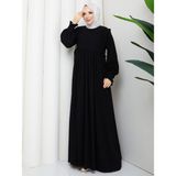 Rüyam Moda Butik Melisa Elbise Mısır Medine Ipeği - 1 - Siyah