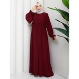 Rüyam Moda Butik Melisa Elbise Mısır Medine Ipeği - 3 - Bordo