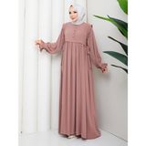 Rüyam Moda Butik Melisa Elbise Mısır Medine Ipeği - 3 - Pudra