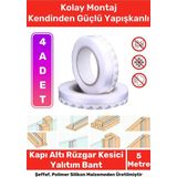 Rüzgar Kesici Ses Böcek Toz Önleyici Yalıtım Kapı Pencere Isı Izolasyon Şeffaf Şerit Bant 5mt 4 Adet