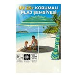 Rüzgar Kıran UV Kalkanı Plaj Şemsiyesi (180 cm)