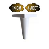 Rüzgar Plastik 14Cm Ayak Mobilya Masa Ve Dolap Ayağı(14Cm)(Beyaz) Beyaz 14Cm 14Cm - 4 Adet