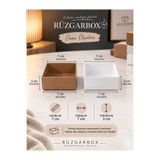 RUZGARBOX 7x7x3 cm Asetat Kapaklı Kraft Hediye Kutusu 10'lu Paket