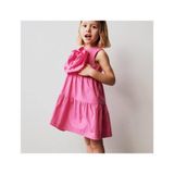 Rüzmus Çiçek Desenli Kloş Elbise - 0P - Pembe - 6 - 7 Yaş
