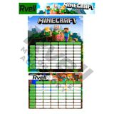 Rvell Ders Planlama Sticker Mınecraft Desenli 1 Adet 001