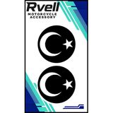 Rvell Türk Bayragı İkili Damla Sticker 5X5 02
