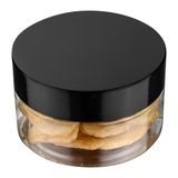 RW Base 4 oz Şeker Kavanozları, Dayanıklı Mutfak Saklama Kapları - Yuvarlak, Hava Geçirmez Conta, Siyah Plastik Kapaklı Şeffaf Plastik Çerez Kavanozları, Masa Teşhir veya Şeker Büfe İçin -