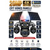 Rx-80Gz 4 Lensli Sim Kartlı Kamera Çift Güneş Enerjili Kamera Aov Gece Görüş Alarm 20Mp Premium Series Hieasy