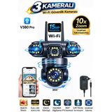 Rx113w Wifi 3 Kameralı Güvenlik Kamerası 15Mp Ultra Hd Ptz Hareketli Sesli Gece Görüşlü Akıllı Kamera