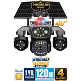 Rx80 4 Kameralı 20Mp 120Gb Sim Kartlı Güvenlik Kamerası Çift Solar Panelli Gece Görüşlü Güneş Enerjili