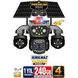 Rx80 4 Kameralı 20Mp 240Gb Sim Kartlı Güvenlik Kamerası Çift Solar Panelli Gece Görüşlü Güneş Enerjili