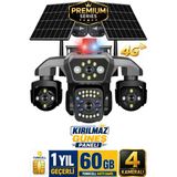 Rx80 4 Kameralı 20Mp 60Gb Sim Kartlı Güvenlik Kamerası Çift Solar Panelli Gece Görüşlü Güneş Enerjili