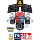 Rx84g 4 Kameralı 20Mp 240Gb Sim Kartlı Güvenlik Kamerası Çift Solar Panelli Güneş Enerjili Kamera