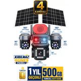 Rx84g 4 Kameralı 20Mp 500Gb Sim Kartlı Güvenlik Kamerası Çift Solar Panelli Güneş Enerjili Kamera
