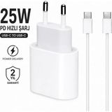 Ryan 25W Type-C Hızlı Şarj Adaptörü ve Usb-C Şarj Kablosu Seti iPhone 15 16 17 Uyumlu - Beyaz