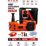 Ryan 5 Ton Hidrolik Araç Krikosu 12V 4in1 Elektrikli Kriko Seti Hava Kompresörü Bijon Sökme Anahtarı Lastik Değiştirme LED Rj-5t Pro
