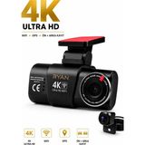Ryan Araç Içi Kamera 4K Wifi Gps Ön Arka Iki Kameralı Gece Görüşlü Araç Kayıt Kamerası 24 Saat Park Modu G Sensör