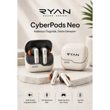 Ryan Bluetooth Kulaklık Anc Gürültü Engelleyici Kablosuz Kulaklık Enc 4 Mikrofon Oyun Modu Cyberpods Neo - Beyaz