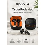 Ryan Bluetooth Kulaklık Anc Gürültü Engelleyici Kablosuz Kulaklık Enc 4 Mikrofon Oyun Modu Cyberpods Neo - Siyah