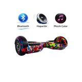 RYDER STAR Elektrikli Kaykay Hoverboard 6.5 Inch Bluetooth Hoparlörlü - Led Işıklı RS-S5 Grafiti Mix