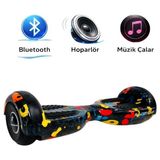 RYDER STAR Elektrikli Kaykay Hoverboard 6.5 Inch Bluetooth Hoparlörlü Otomatik Akıllı Denge - RS-S5 - Colors Numbers Grafiti