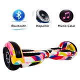 Ryder Star Rs-S5 Rainbow Mix Grafiti-Elektrikli Kaykay Hoverboard Bluetooth Hoparlörlü 6.5 Inch Akıllı Dengeli - 6 - 14 Yaş