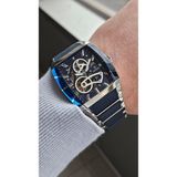RYM-5129 Raymond Otomatik Erkek Kol Saati - %100 Çelik ve 2 Yıl Garantili - Gümüş - Lacivert