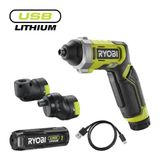 Ryobi RSD4-120TA2 4V Akülü Tornavida Köşe + Ofset Başlık Seti