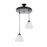 Rys Retro Metal 2 Li Opal Camlı Modern Sarkıt Avize Çap:30 Cm