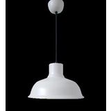 Rys Retro Metal Beyaz İçi Beyaz Dekoratif Kafe Mutfak Tekli Sarkıt Avize Çap:30 Cm