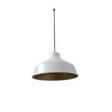 Rys Retro Metal Beyaz İçi Gold Dekoratif Kafe Mutfak Tekli Sarkıt Avize Çap:30 Cm