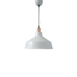 Rys Retro Metal Dekoratif Beyaz İçi Beyaz Bakır Duylu Tekli Sarkıt Avize Çap:30 Cm