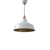 Rys Retro Metal Dekoratif Beyaz İçi Gold Bakır Duylu Tekli Sarkıt Avize Çap:30 Cm